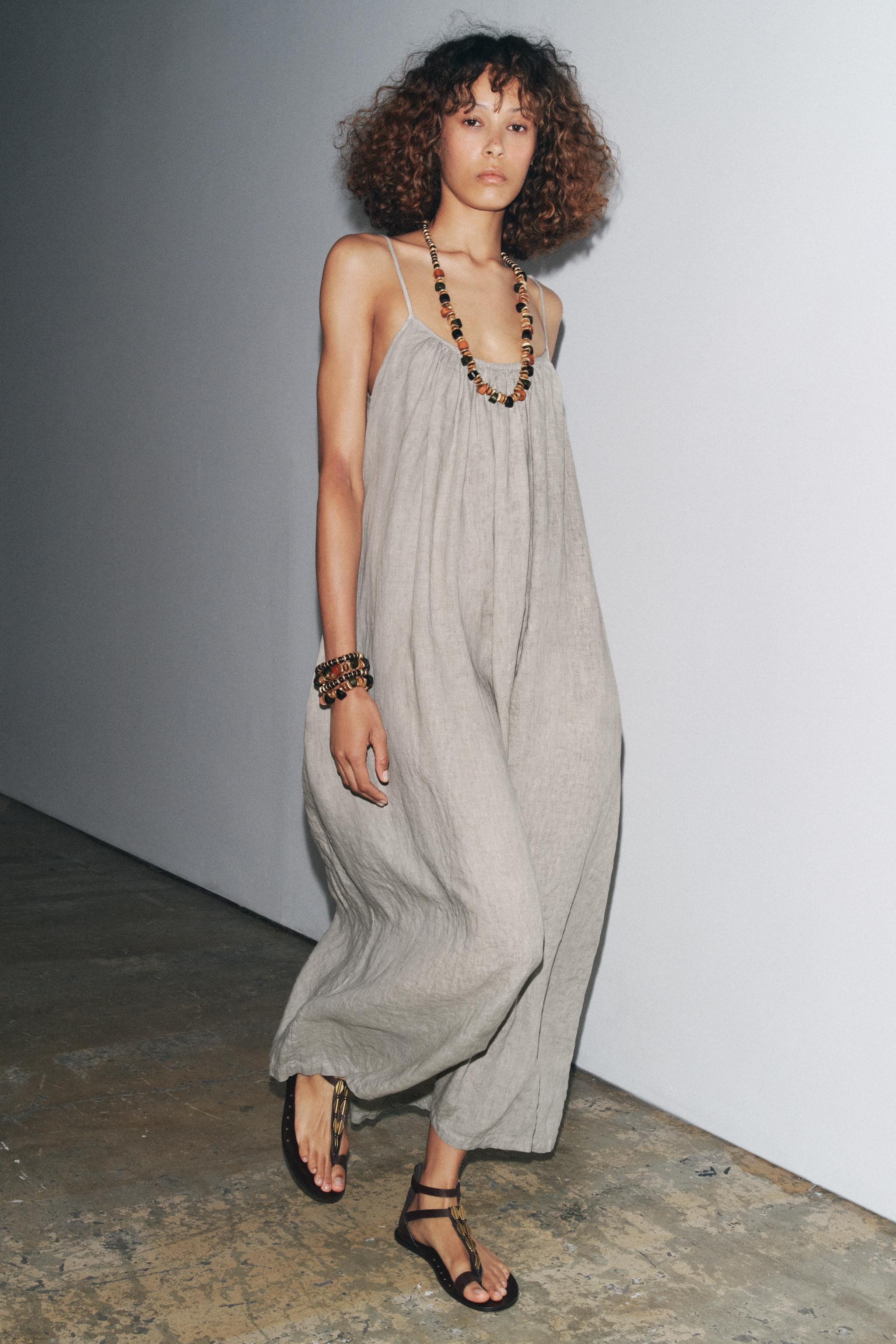 100% LINEN STRAPPY DRESS ZW COLLECTION | Zara US