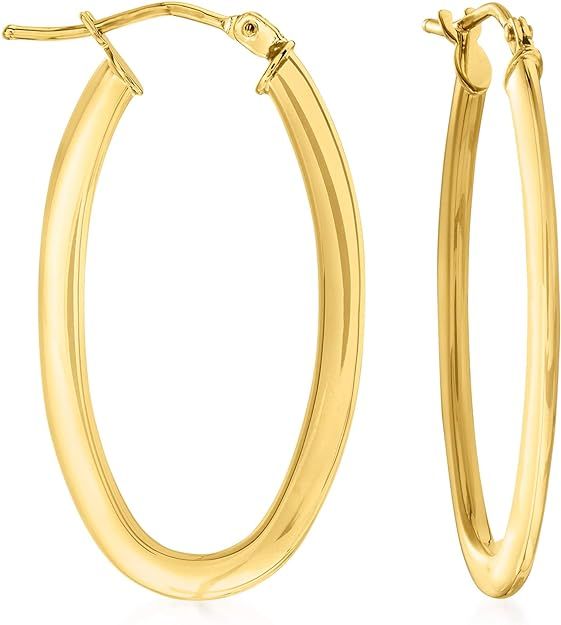 Ross-Simons Italian 14kt Yellow Gold Oval Hoop Earrings | Amazon (US)