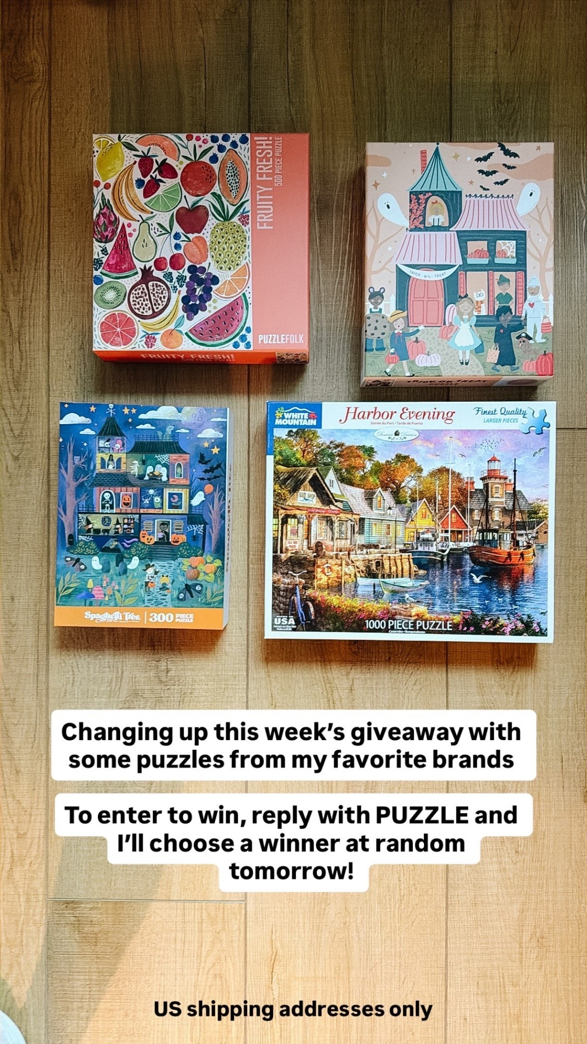 Changing up this week’s giveaway with some puzzles from my favorite brands.