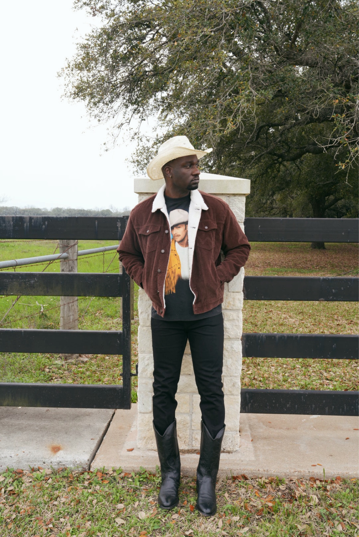 Men’s western outfit;
Western Sherpa jacket by Wrangler, vintage Alan Jackson t shirt, Levi’s denim jeans, black leather boots from Boot Barn

#LTKmens #LTKstyletip #LTKSeasonal