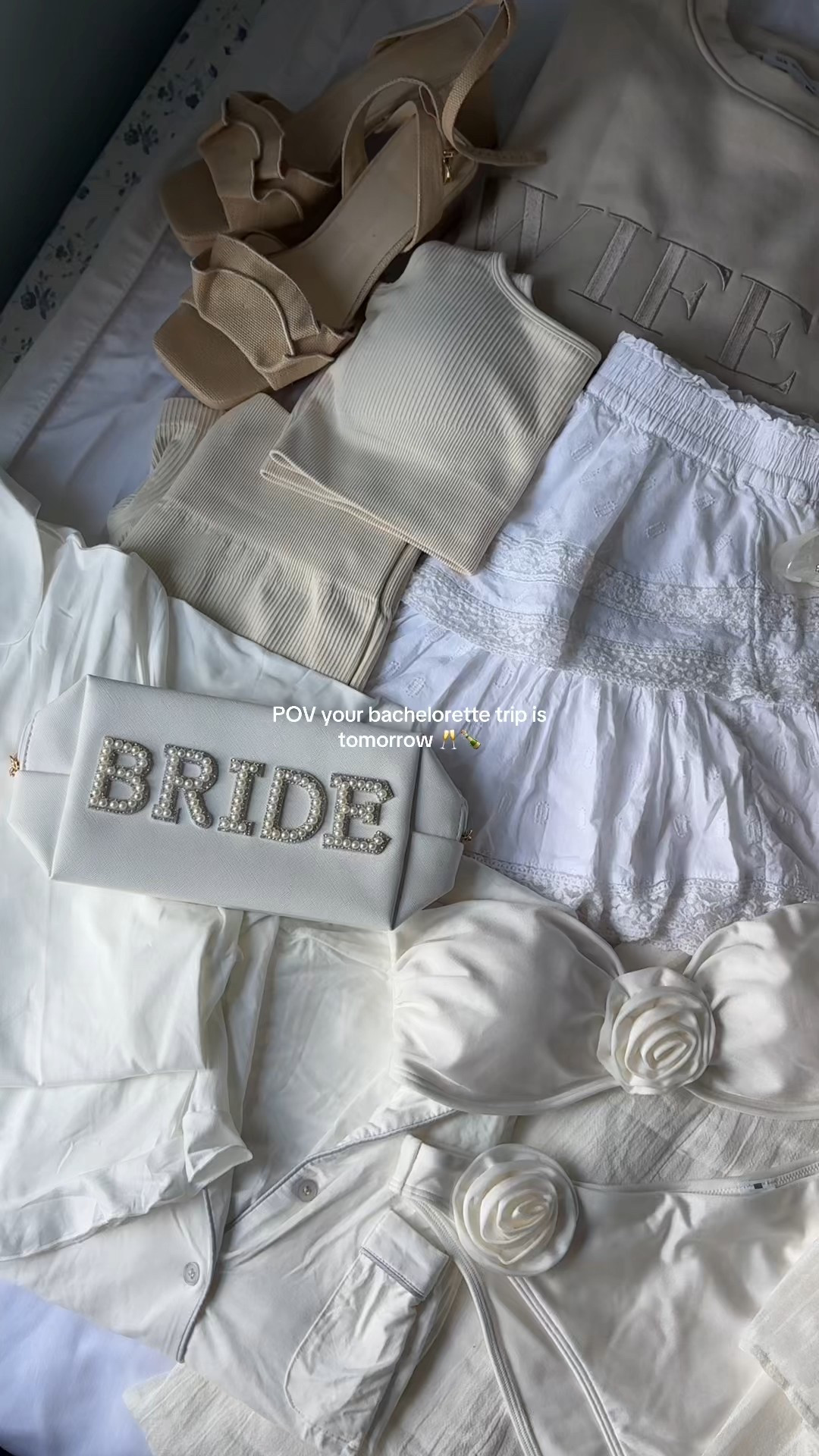 Outfits I brought with me on my bachelorette trip 🤍🍾