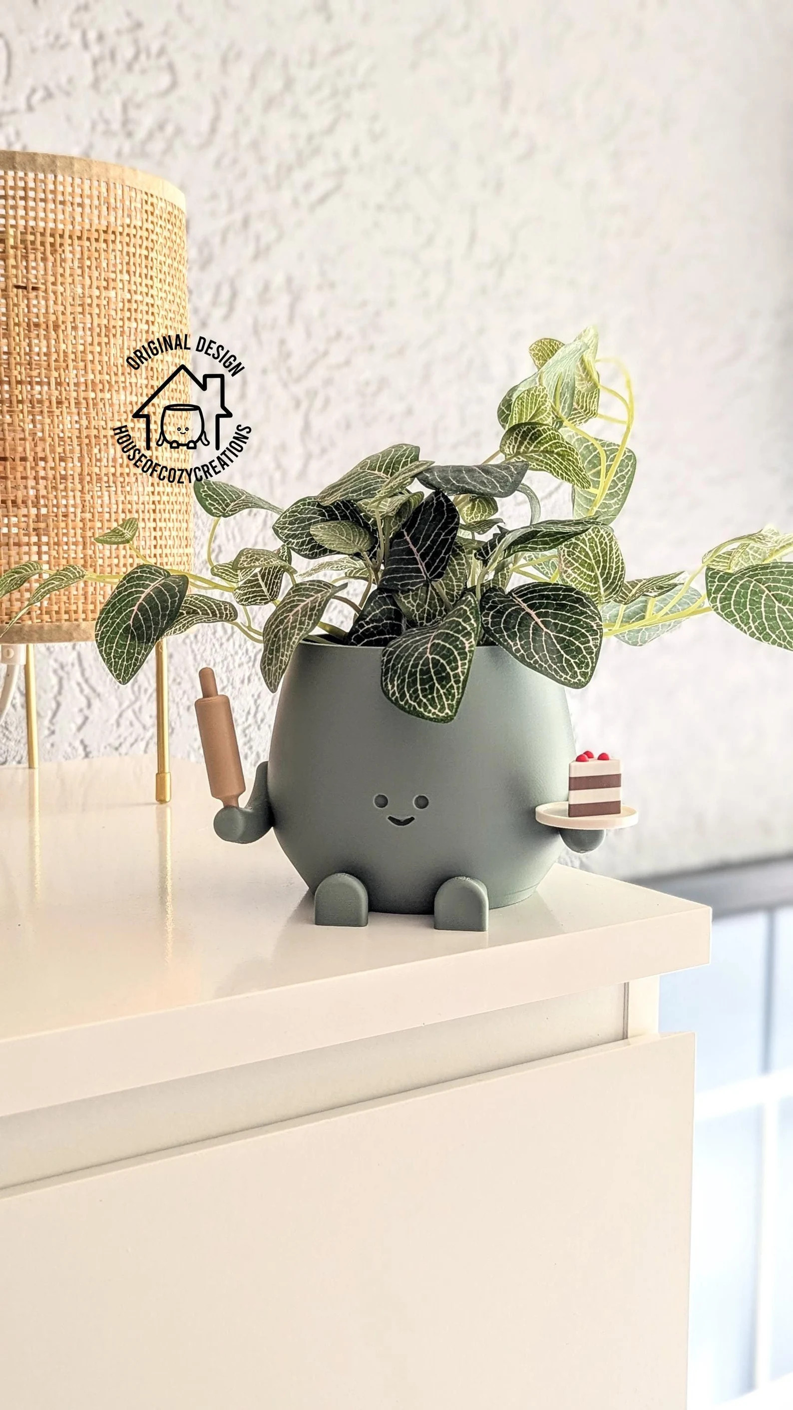 Baker Plant Pot Baking Décor Baking Lover Gifts Plant Pot Happy Face Plant Pot Decoration Pot Pl... | Etsy (US)