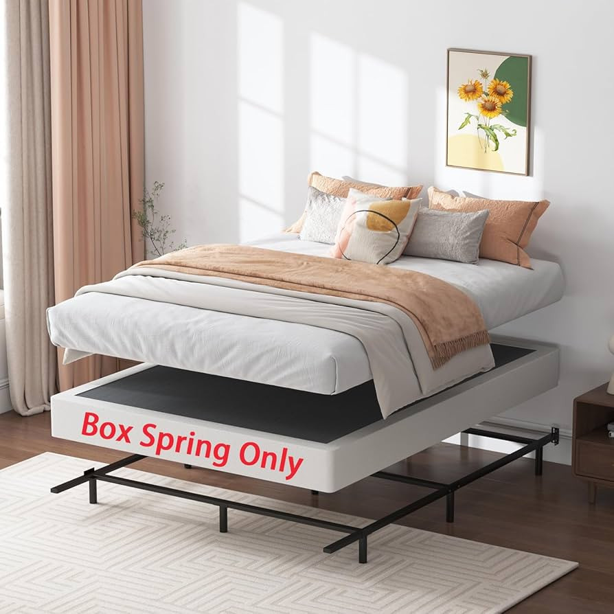 SHLAND Queen Box Spring 7 Inch Low Profile Box Spring Queen Size Bed Base, 3000 lbs Black Heavy D... | Amazon (US)