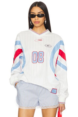 YLLW THE LABEL Serotonin Hockey Jersey in White from Revolve.com | Revolve Clothing (Global)