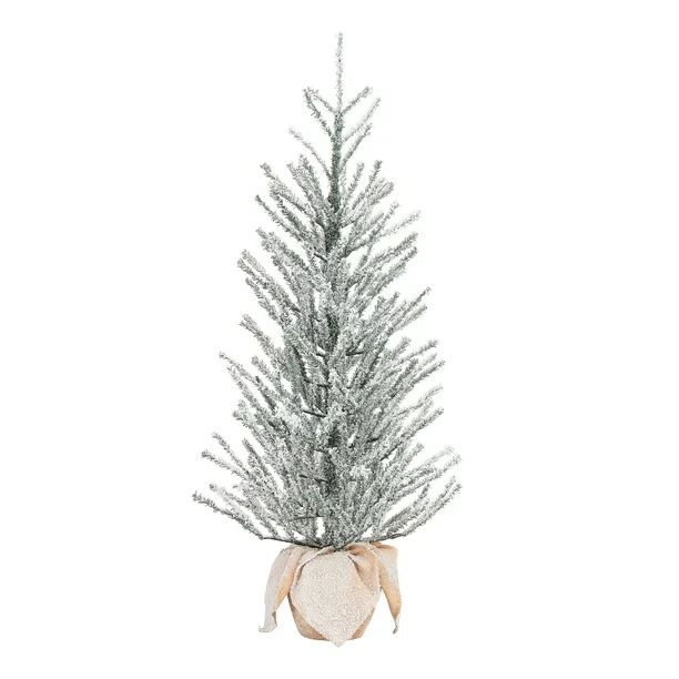 Holiday Time 3ft Snowy Christmas Tree Burlap Base - Walmart.com | Walmart (US)