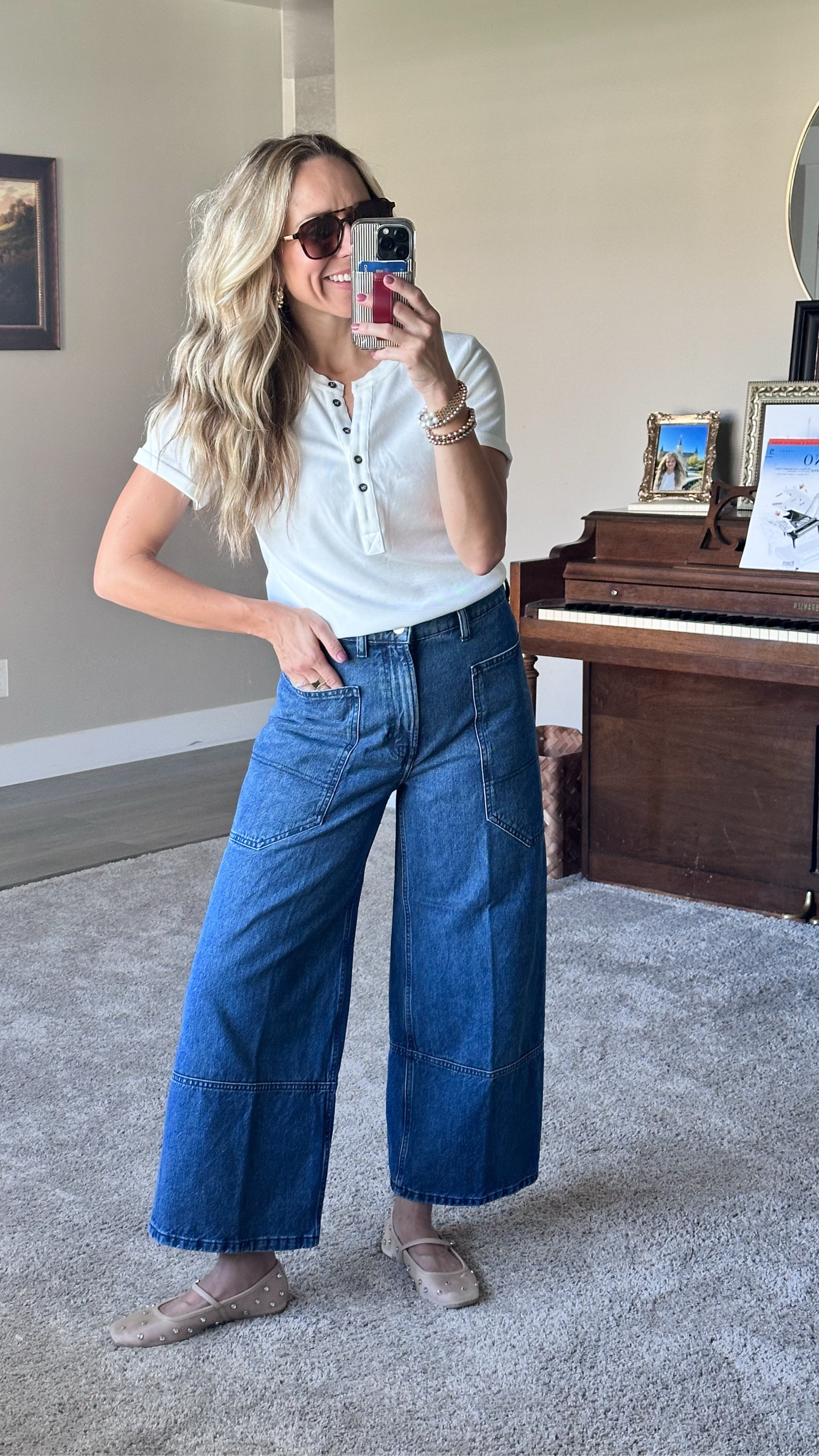 Another basic but FUN 2024 outfit.  These jeans were one of my favorite purchases of 2024. Top is Amazon! Everything is true to size. 

#LTKStyleTip #LTKFindsUnder100