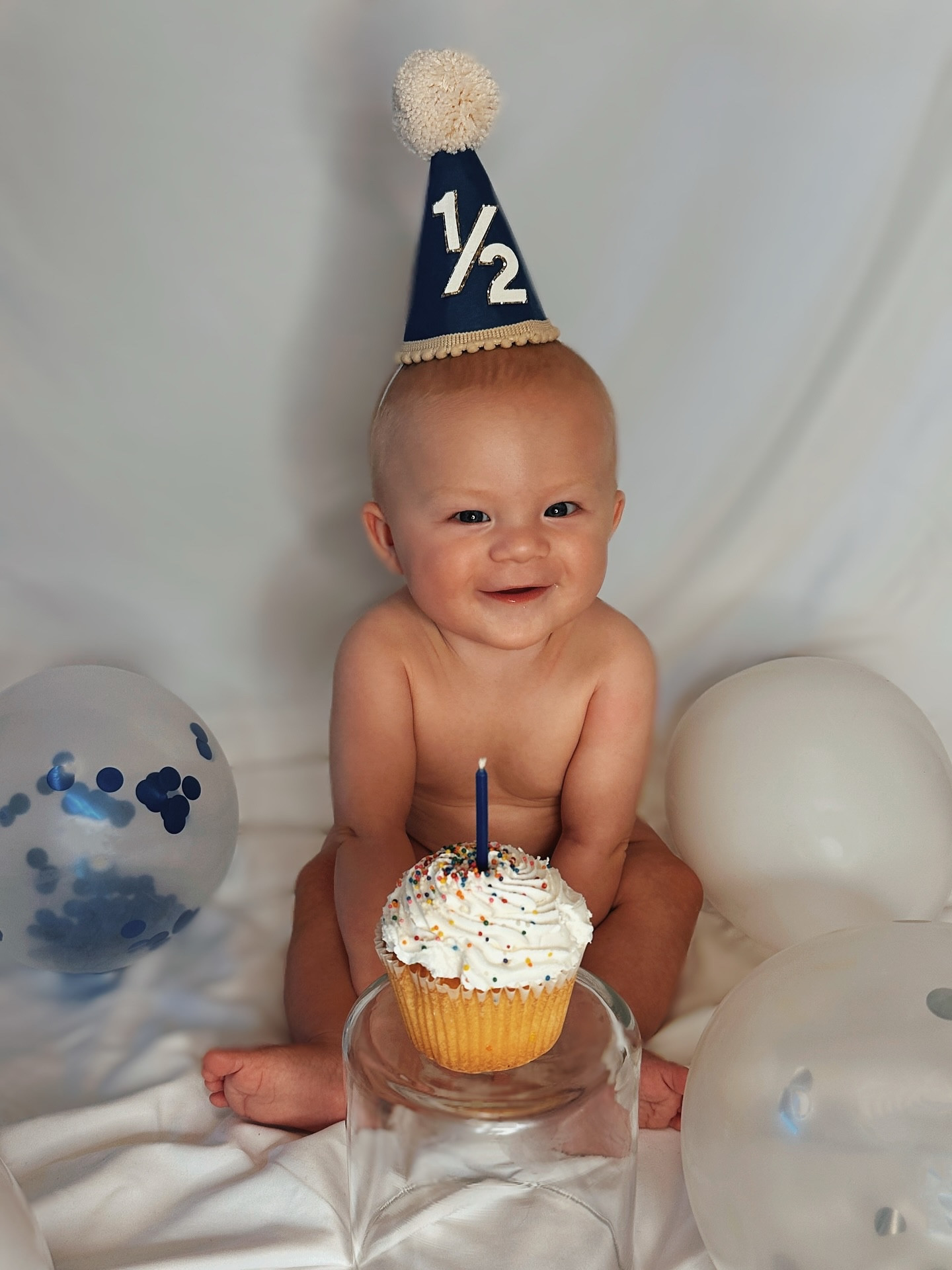 Well… that escalated quickly 🤭🧁 Happiest half birthday, Romey! #6monthsold #halfbirthday #timeflies