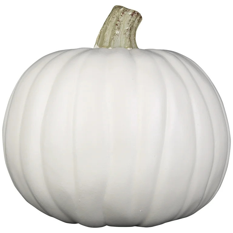 Halloween White Craft Pumpkin Decor, 9 in, by Way To Celebrate | Walmart (US)
