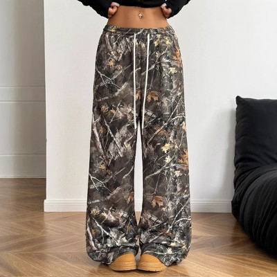 Women Sweatpant Wide Leg Loose Camouflage Pants Camo Cargo Pants Joggers with Pockets,2XL,Gray | Target