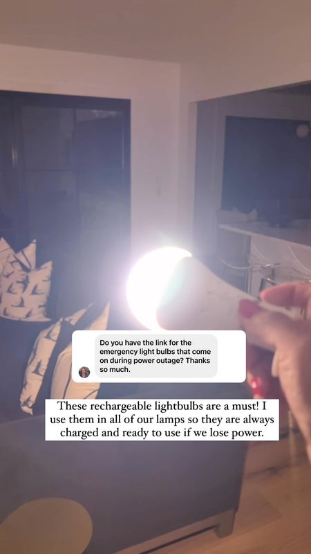 These rechargeable lightbulbs are a must! I bought mine a few years ago and use them in all of our lamps and still haven’t had to replace one yet. They are very bright and work great! 

#LTKFindsUnder50 #LTKVideo #LTKHome
