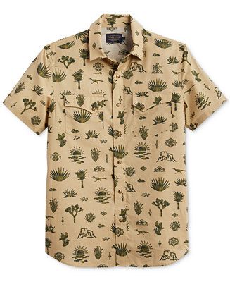 Men's Laramie Desert Print Short Sleeve Button-Front Shirt | Macy's