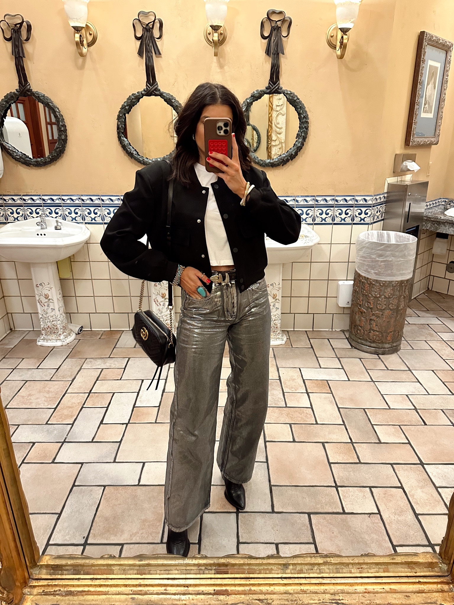 Small in bomber jacket
Small in tshirt
Jeans are TTS- ref 6147 at Zara 
Boots are TTS

#LTKsalealert #LTKSeasonal #LTKstyletip