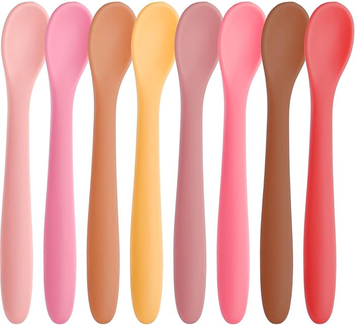 HANSGO 8-Piece Silicone Baby Spoons, First Stage Infant Self Feeding Spoons, Soft-Tip Gentle on G... | Amazon (US)