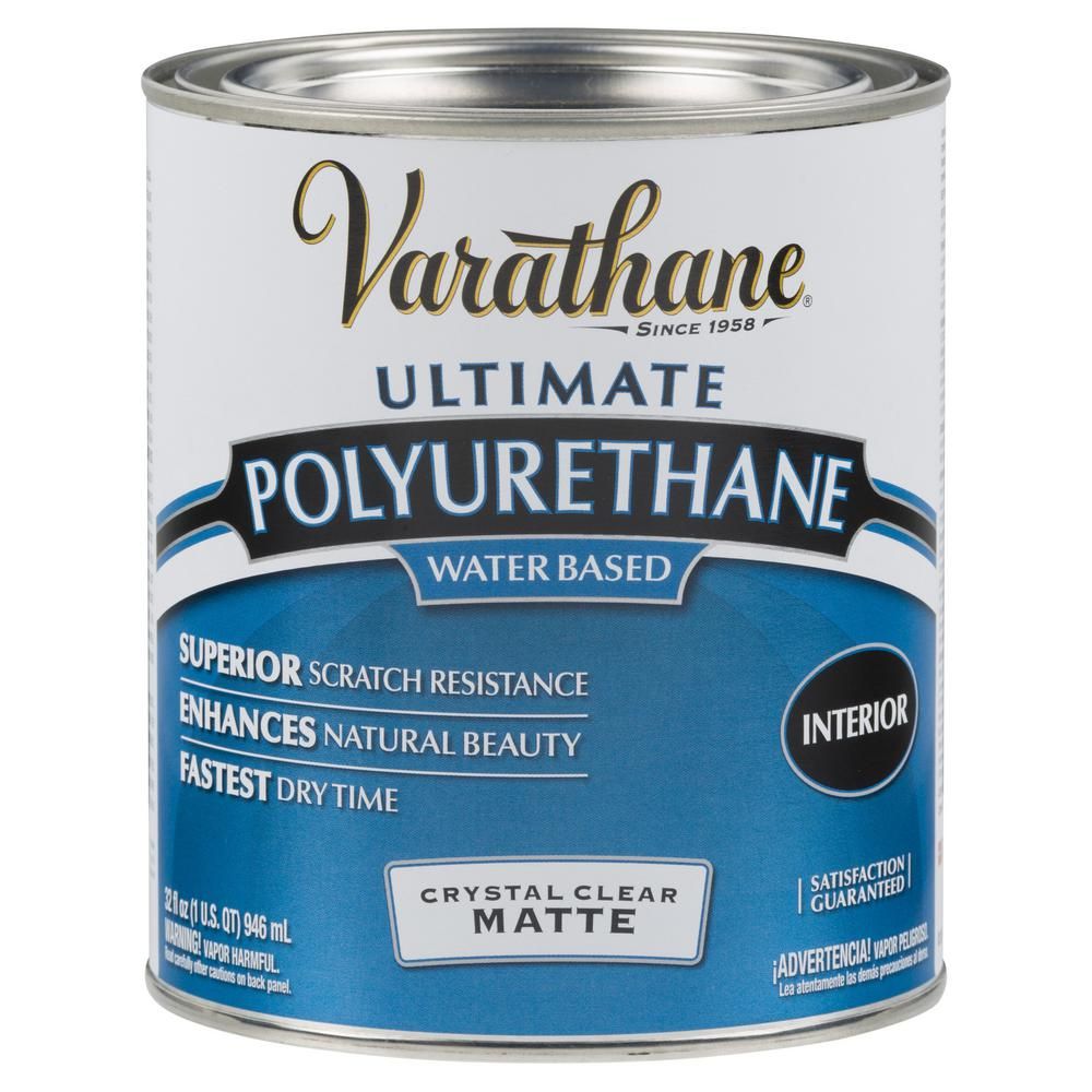 Varathane 1 qt. Clear Matte Water-Based Interior Polyurethane-262074 - The Home Depot | The Home Depot