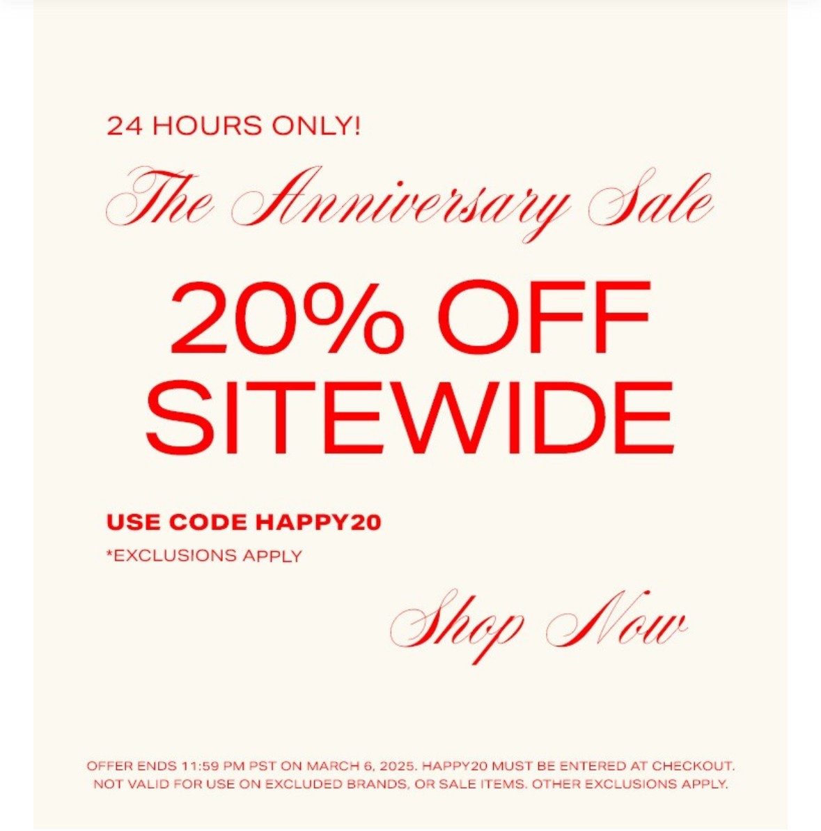 Revolve Anniversary Dale! 20% off sitewide with code: happy20 

#LTKSeasonal #LTKSpringSale #LTKSaleAlert
