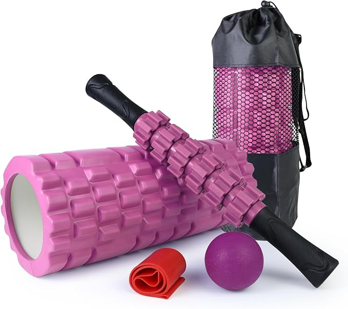 5 in1 Foam Roller Set, Trigger Point Foam Roller, Massage Roller Stick, Massage Ball, Resistance ... | Amazon (US)