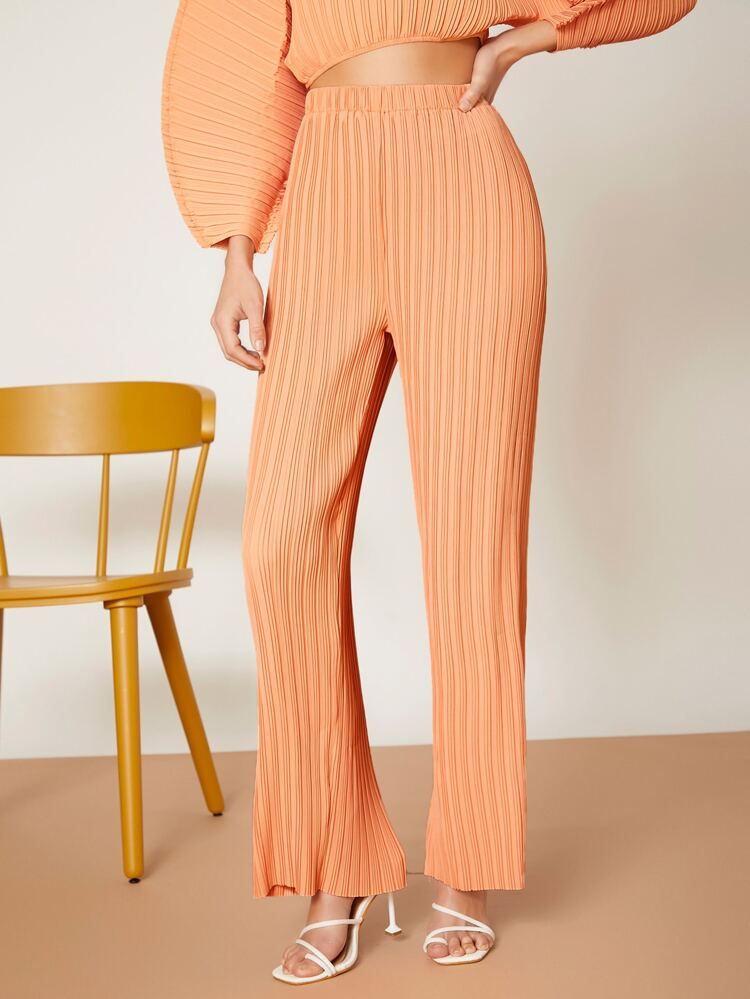 SHEIN High Waist Ribbed Knit Pants | SHEIN