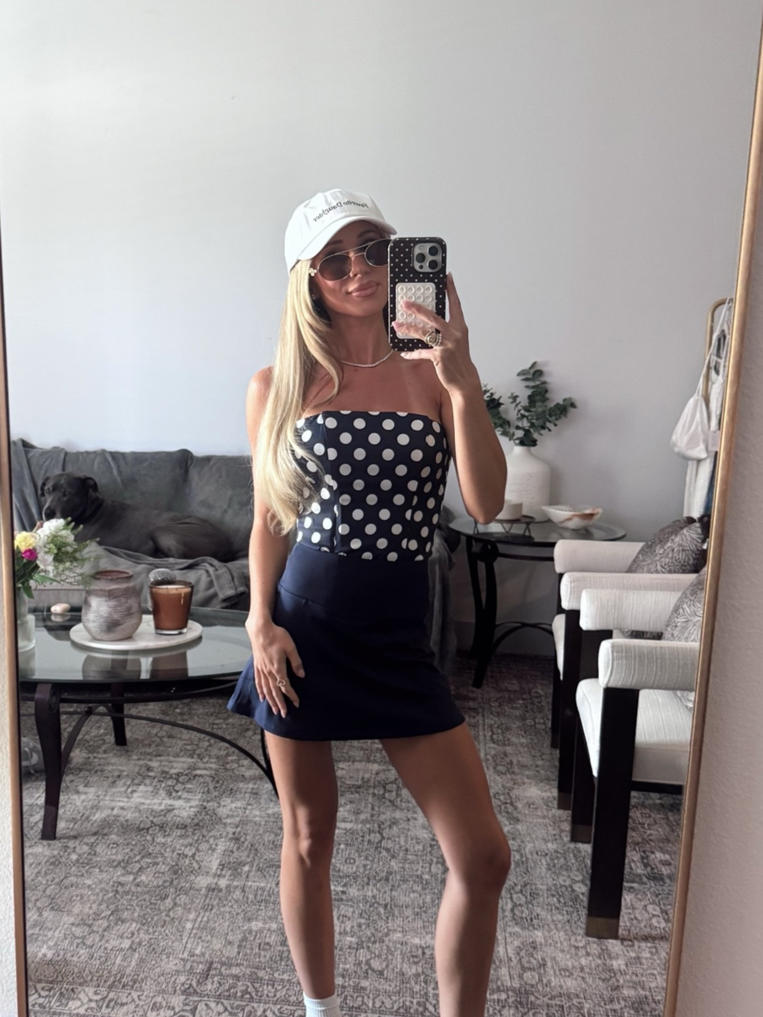 Outfit of the day for Byron Nelson golf tournament ⛳️ 

Wearing XS in top and skirt

Ootd. Outfit inspo. Memorial Day weekend outfit. Outfit inspo. Outfit ideas. Summer style. Patriotic outfit. Polka dots. Amazon finds.

#LTKootd