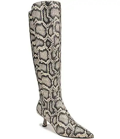 Sam Edelman Taylin Snake Print Leather Tall Dress Boots - 7.5 | Dillard's
