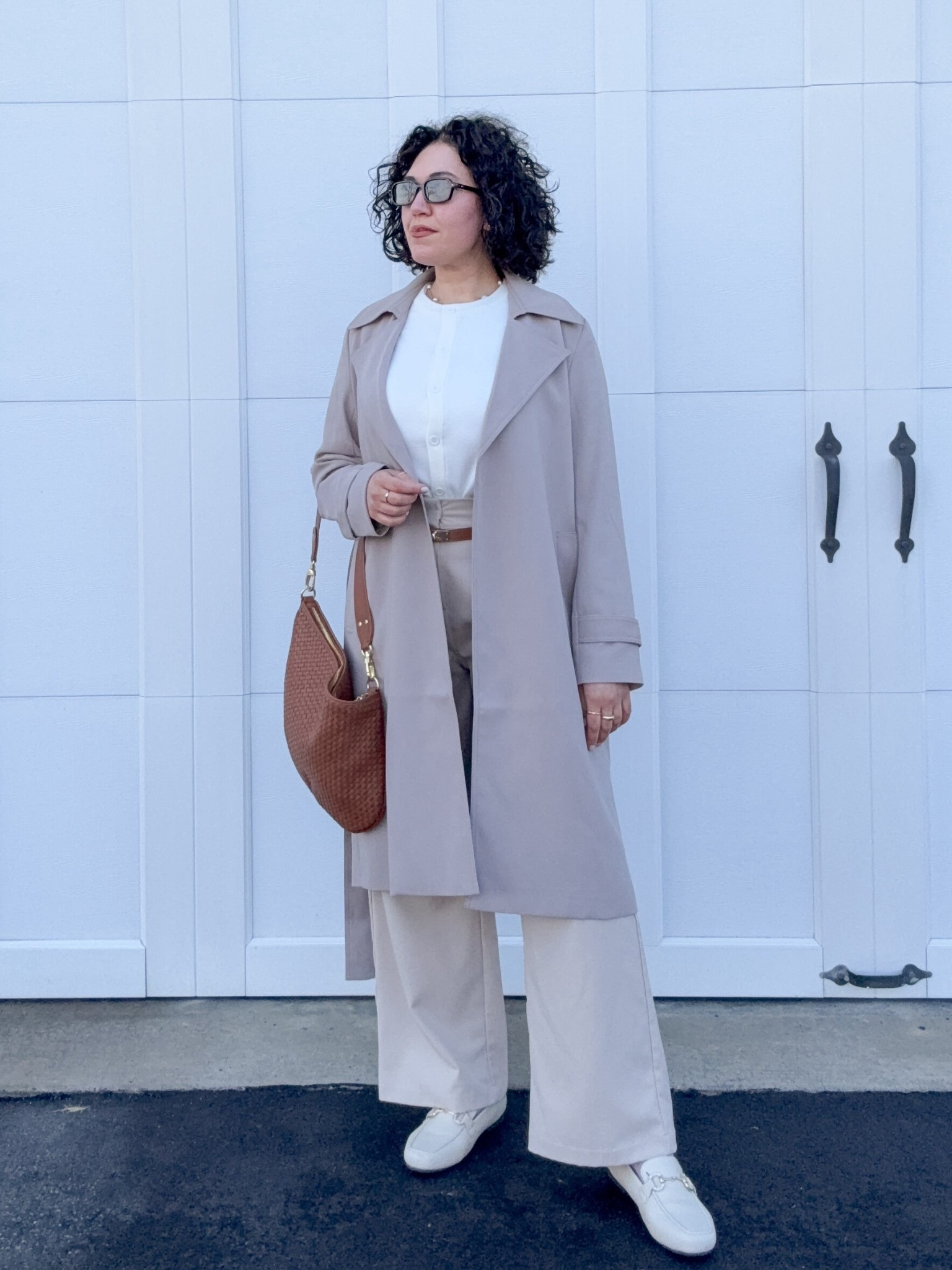 Spring outfit, trench coat, tailored pants, wide leg pants, workwear, work outfit, neutral outfits 

#LTKSpringSale #LTKOver40 #LTKWorkwear