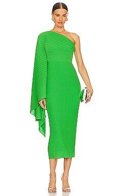 SOLACE London Lenna Midi Dress in Bright Green from Revolve.com | Revolve Clothing (Global)