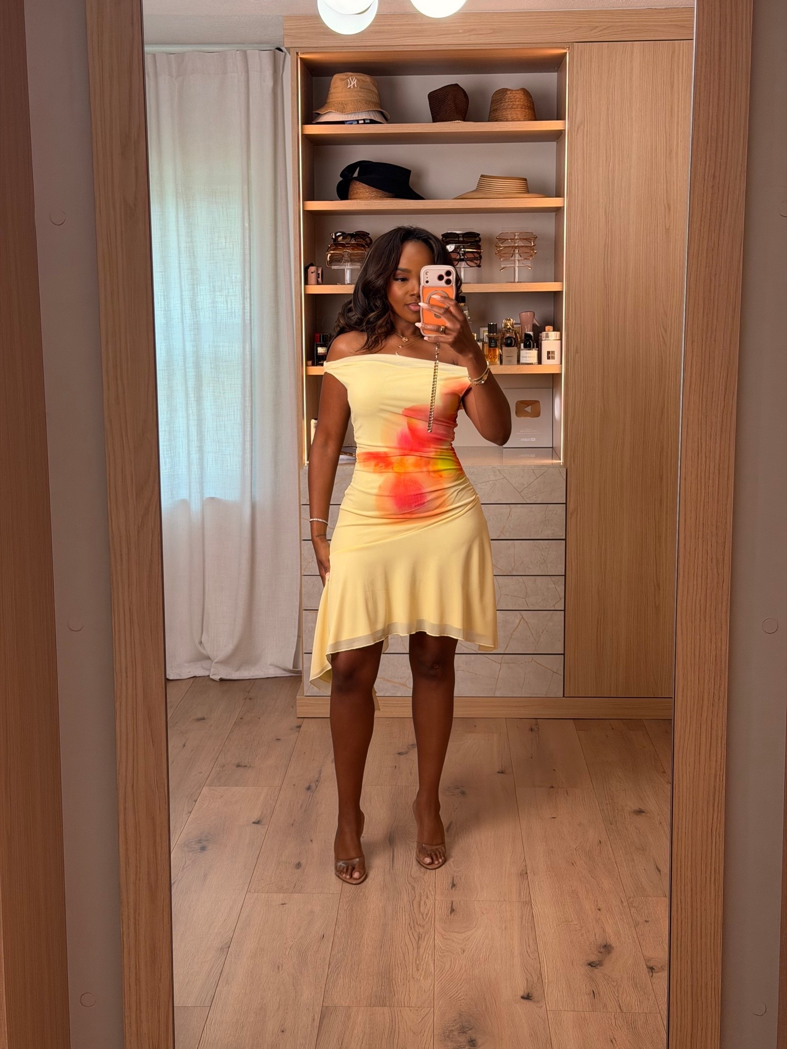 Hi Babes! ☀️🌸

This dress is sunshine in outfit form. The soft yellow hue paired with the floral detail creates the prettiest feminine look for spring and summer. Flattering, comfortable, and easy to dress up or down depending on the occasion.

✨ FIT DETAILS
• Off-the-shoulder neckline
• Floral front detail
• Asymmetrical hem
• Lightweight stretch fabric
• True to size

✨ WHERE TO WEAR THIS
• Brunch dates
• Vacation dinners
• Summer parties
• Baby showers
• Girls' day out

Everything is linked below!

xx Kira | IG: KirasFashionFinds

Measurements: 5'4" | 140 lbs | Size Small