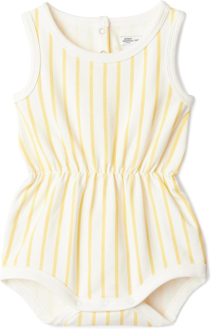 Amazon Essentials x Sofia Grainge Baby Girls' Lightweight French Terry Sleeveless Shorts Romper | Amazon (US)
