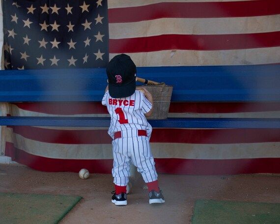 Boys Baseball Uniform, Navy Pinstripe Baseball Uniform, Boys Baseball/Boys 1st Birthday/ Message ... | Etsy (US)