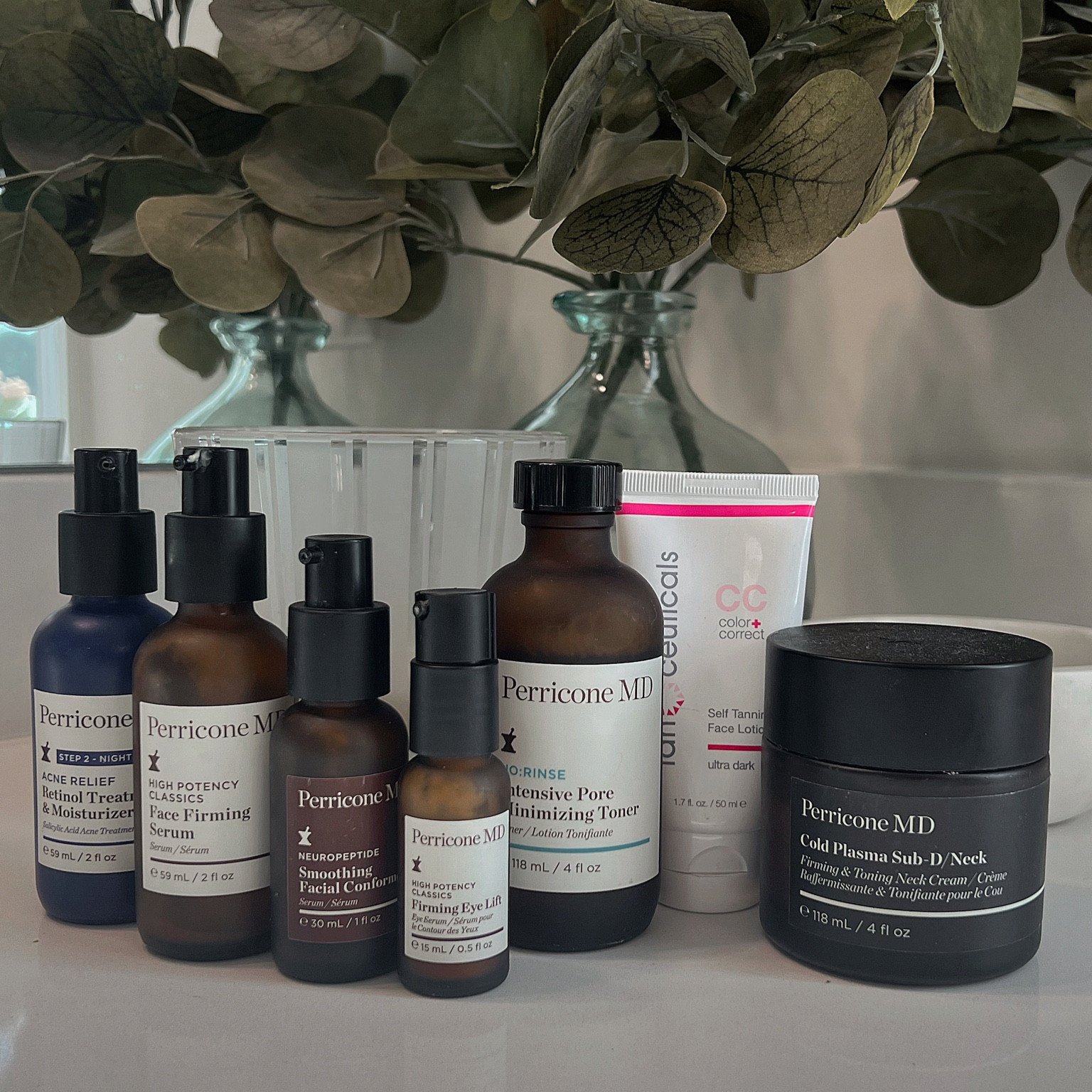 Daytime skincare routine! Perricone MD Vitamin C brightening serum, lifting eye serum, face firming serum, the best moisturizer and pore minimizing toner! These make great holiday gifts too!#LTKGiftGuide 

#LTKbeauty #LTKunder100