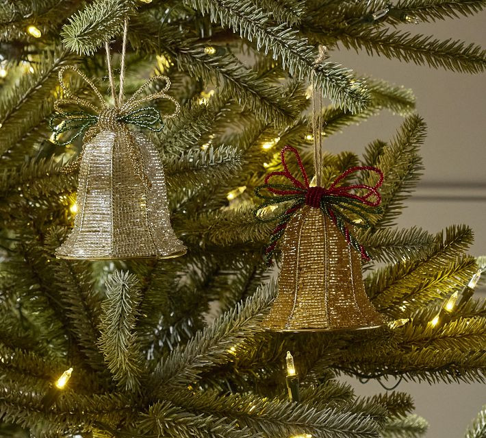 Beaded Bell Ornament with Bow | Pottery Barn (US)