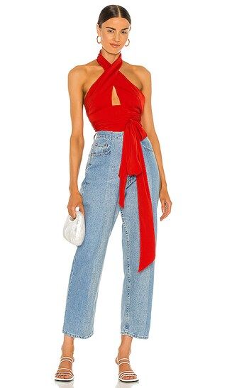 Jennifer Wrap Top in Red | Revolve Clothing (Global)