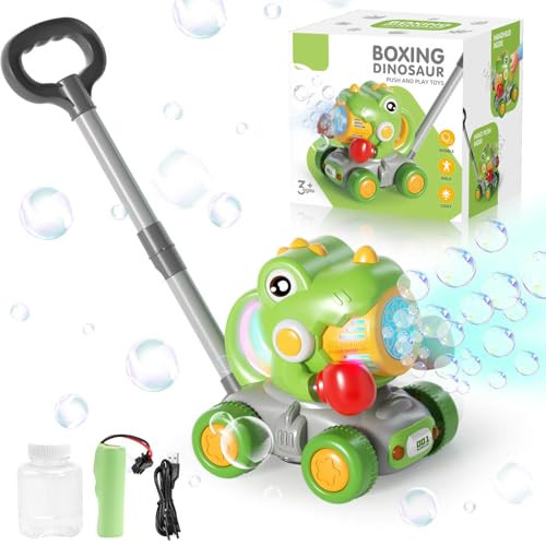 Dolanus Bubble Machine for Toddlers: Dinosaur Boxing Bubble Machine Push Car, Bubble Lawn Mower, Toddler Toy for Outdoor, Toys for Ages -4, Gifts for 3 4 5 Year Old Kids Girls Boys Birthday | Amazon (US)