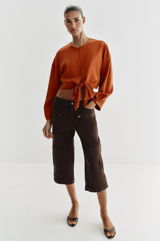 CROPPED TIE TOP | Zara US