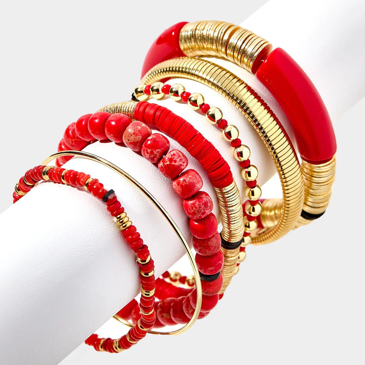 Red Gameday Bracelet Stack | Allie + Bess