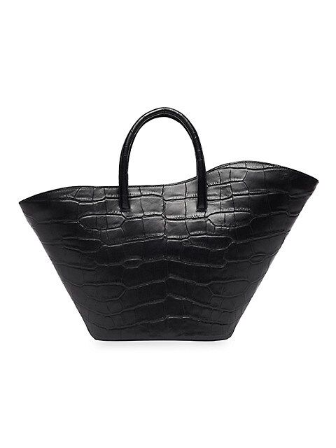 Medium Tulip Croc-Embossed Leather Tote | Saks Fifth Avenue