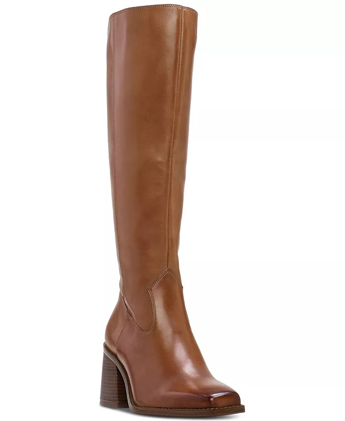 Vince Camuto Sangeti Snip-Toe Block-Heel Tall Boots - Macy's | Macy's