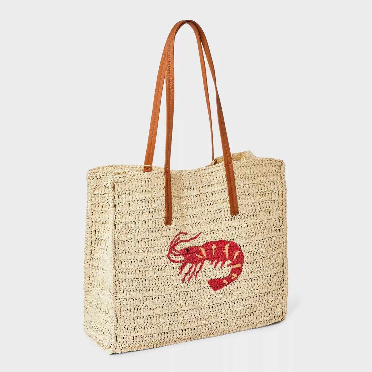 Straw Packable Shrimp Boxy Tote Handbag - Universal Thread™ Beige | Target