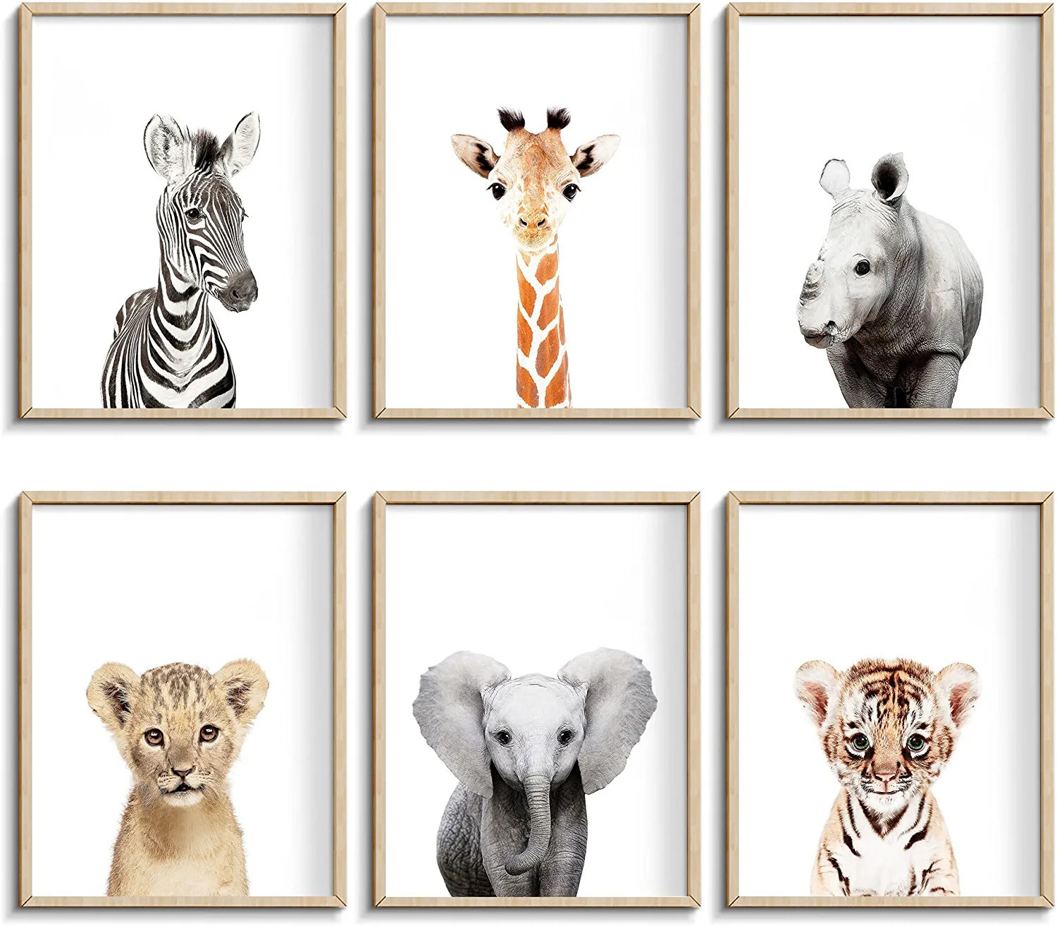 Nursery Baby Room Wall Art Decor, Jungle Nursery Baby Animals Nursery Decorations, Cute Nursery S... | Amazon (US)