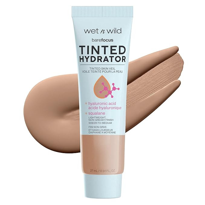 wet n wild Bare Focus Tinted Hydrator Tinted Skin Veil, Lightweight Buildable Coverage with Hyalu... | Amazon (US)