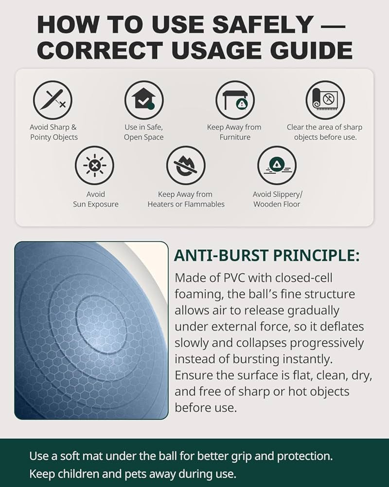 Trideer Exercise Ball for Yoga, Pilates & Fitness – Stability Ball Equipment for Home Gym & Off... | Amazon (US)