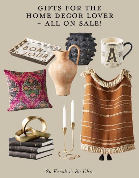 Sale on gifts for your home decor loving friend!
-
Home decor gifts - sale gifts - home decor gift guide - affordable home gifts - gifts for her - gifts for him - MIL gifts - SIL gifts - sister gifts - amber Lewis Anthropologie throw - textured planter - ceramic jug vase - gold candle sticks - gold decorative object - fuchsia pink throw pillow - Bonjour tray - tiled mug - Anthropologie gifts on sale 

#LTKGiftGuide #LTKunder100 #LTKhome