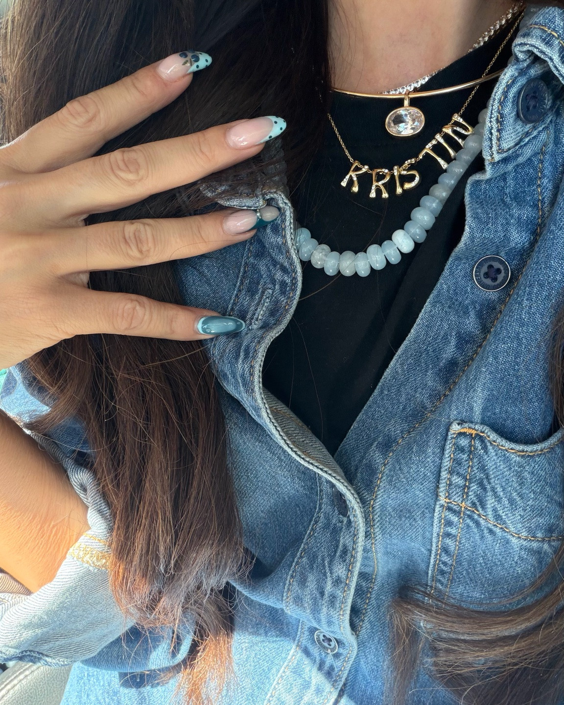 Baublebar Necklace Stack (currently on sale!) 
Gigi Pip Sunglasses - Code: Kristin15 
Target Denim Shirt

#LTKootd