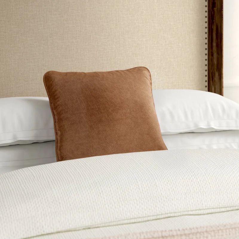 Desoto Square Faux Leather Pillow Cover and Insert | Wayfair North America