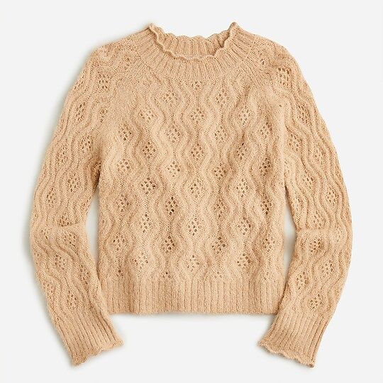 Pointelle scallop-trim sweater | J.Crew US