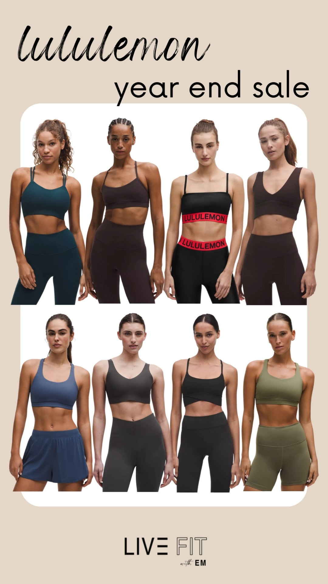 Lululemon’s year-end sale is here—sports bras that move, support, and slay the day! Comfort meets confidence in every fit. 💪🛍️✨  
#Lululemon #ActiveStyle #SportsBras #Athleisure #WorkoutWear #StyleInspo #FitnessFashion #WardrobeRefresh #SaleAlert #FitStyle
 

 #LTKActive #LTKSaleAlert