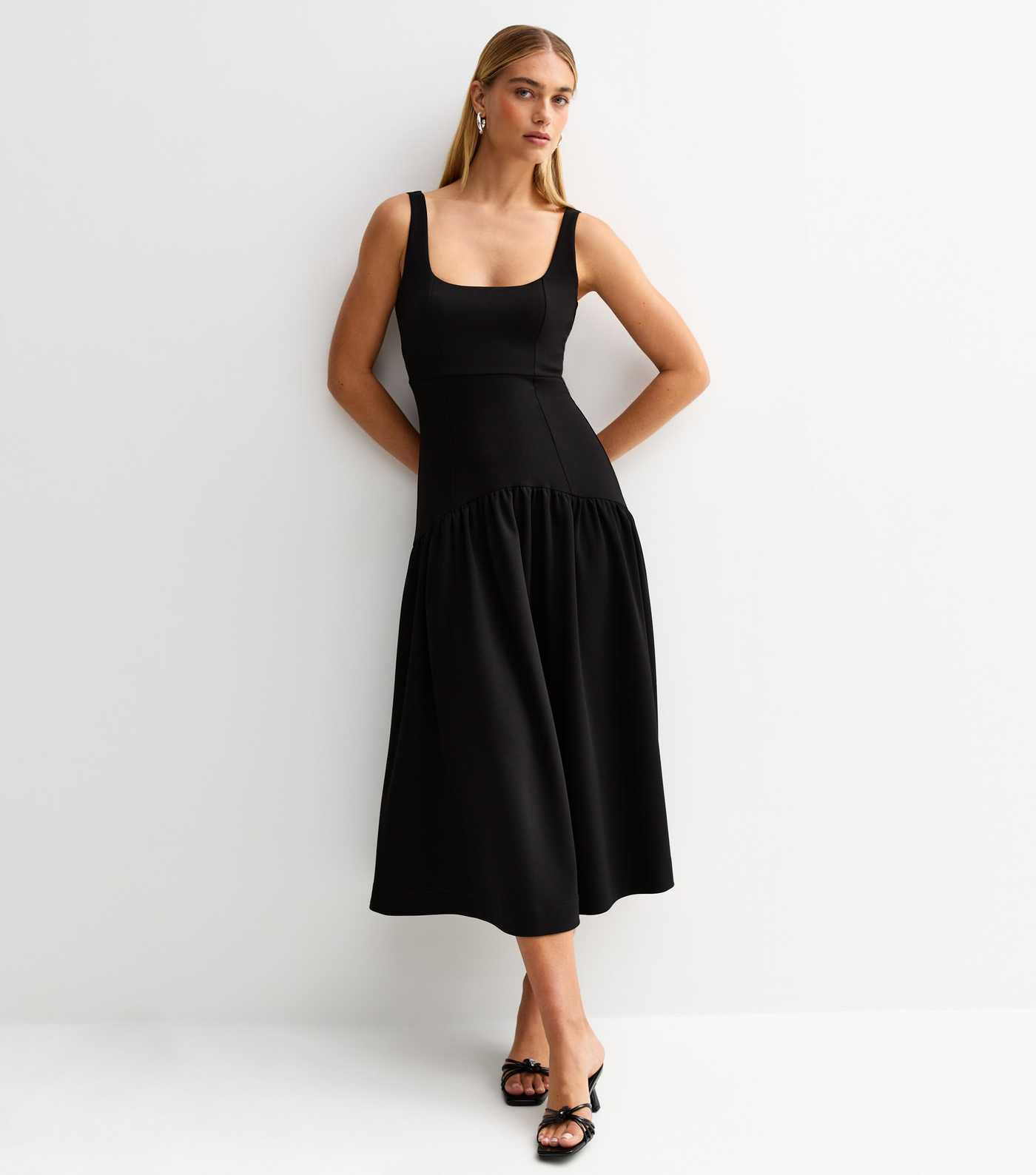 Black Square Neck Midi Dress
						
						Add to Saved Items
						Remove from Saved Items | New Look (UK)