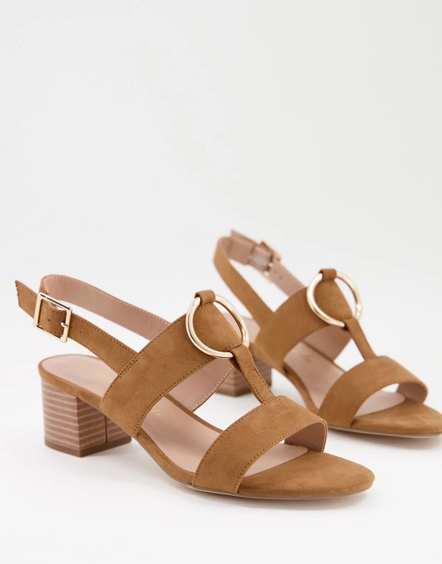 New Look o ring detail sandals in brown | ASOS (Global)