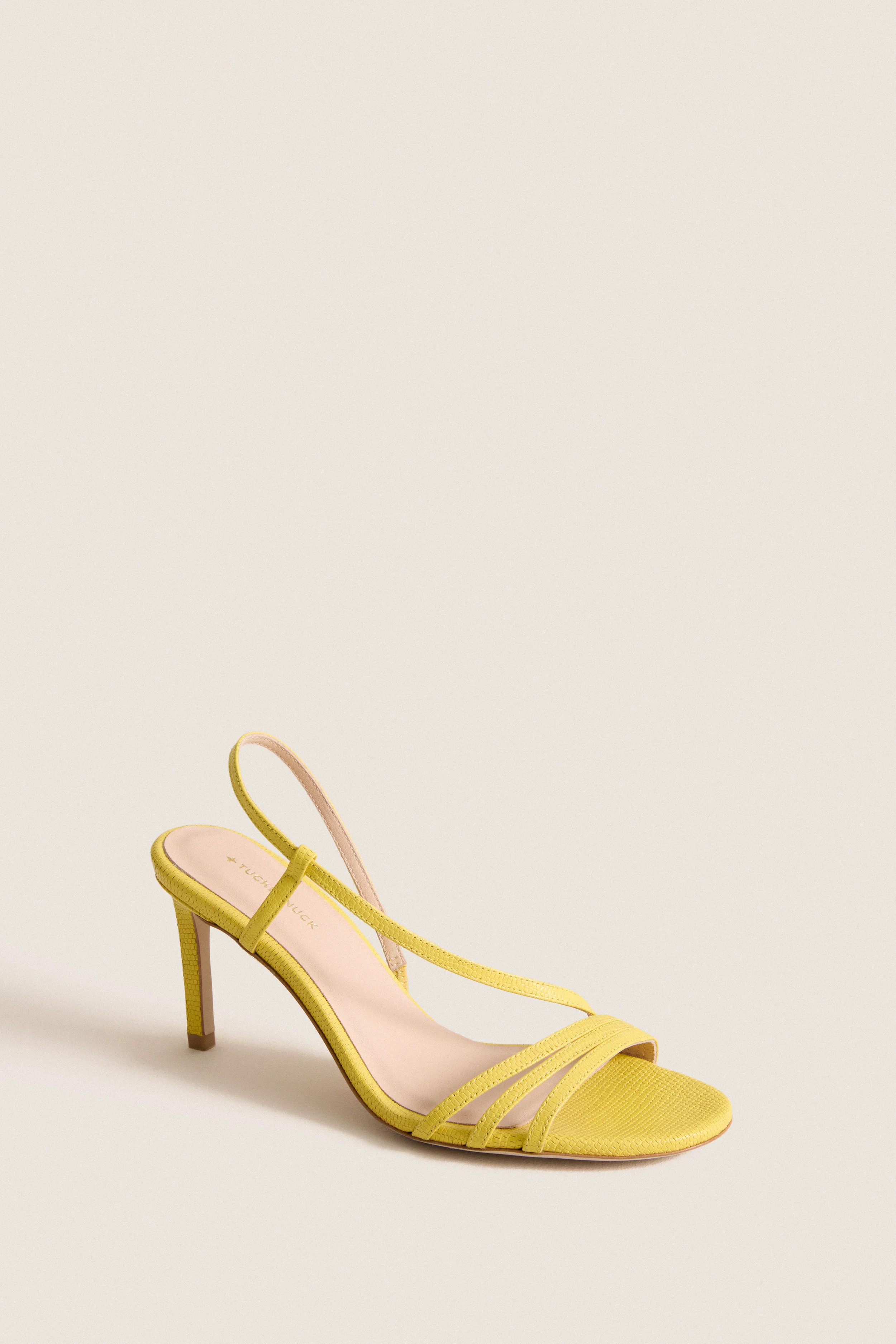 Lemon Yellow Embossed Leather Scarlet Heels | Tuckernuck (US)