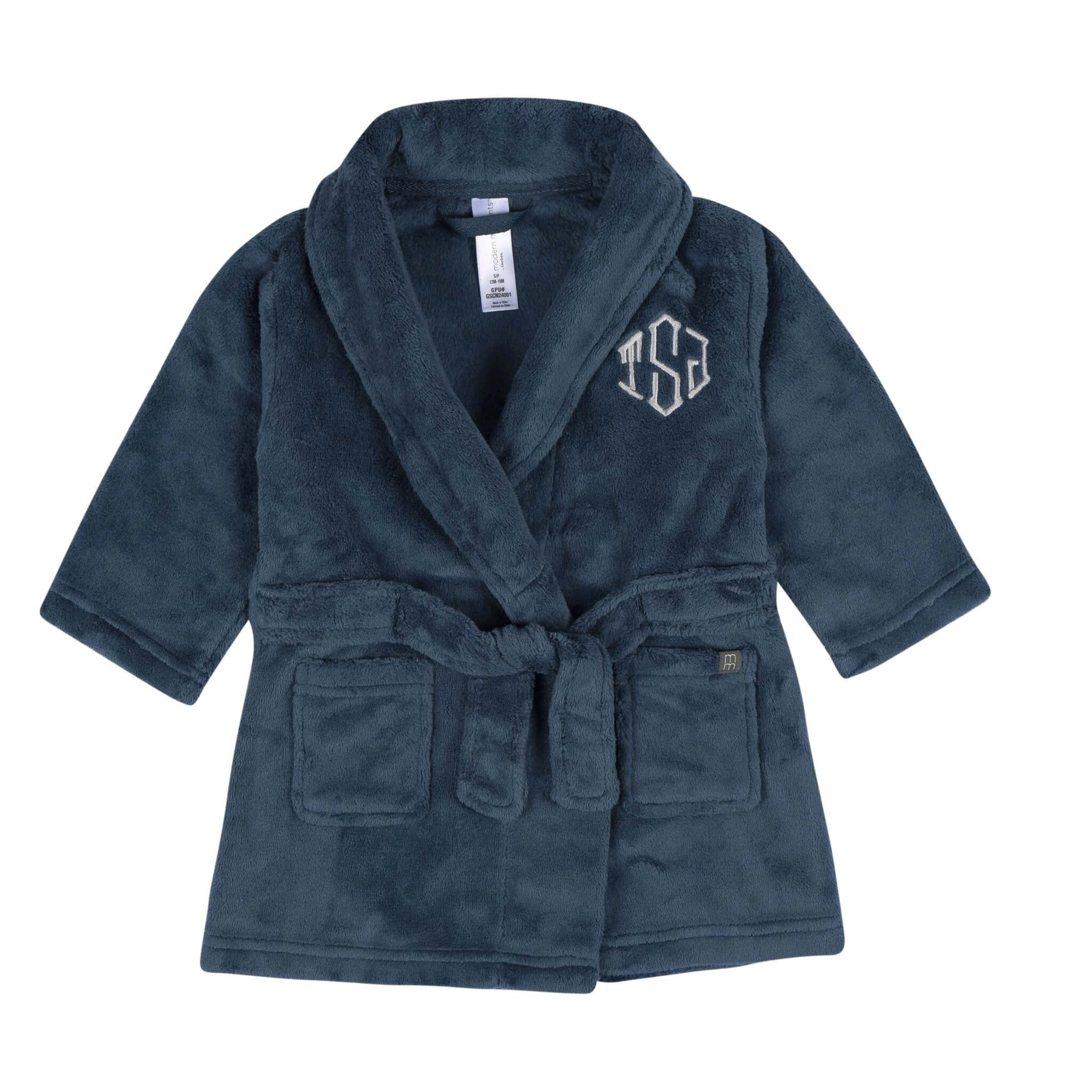 Embroidered Infant & Toddler Boys Navy Shawl Collar Robe | Gerber Childrenswear