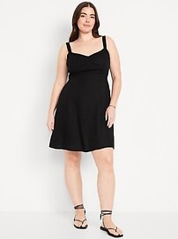 Fit & Flare Crepe Mini Dress | Old Navy (US)